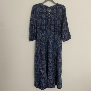 Matta Floral Midi Dress Blue Womens Medium M
